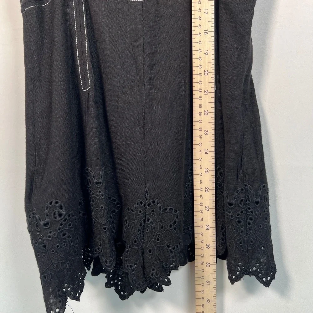 NWT ZARA Short Jumpsuit Topstitching Eyelet Embroidery‎ Hem Straps 7200/113 XS